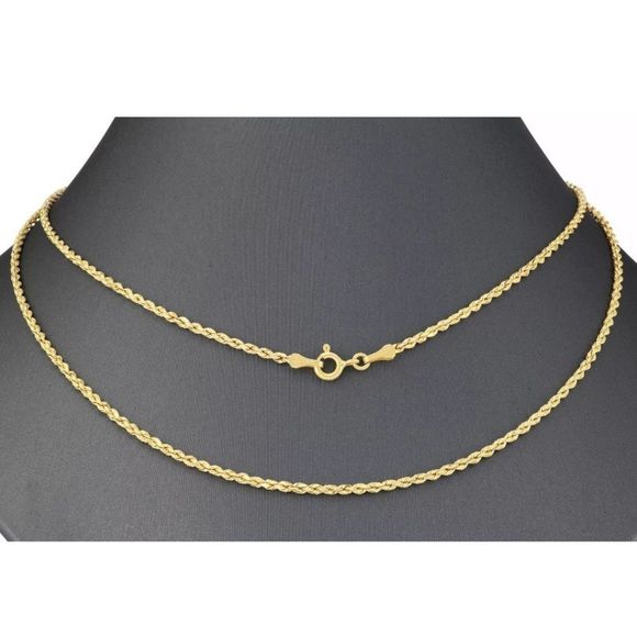 REAL 22” Rope Chain 10K Yellow Gold Necklace New - Picture 5 of 5